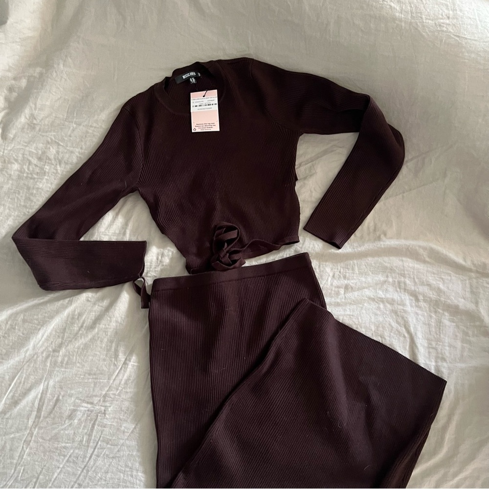 Chocolate Top and Skirt Set